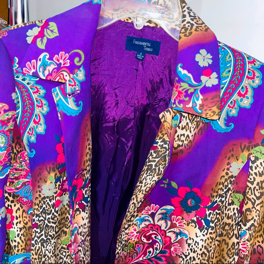 Floral and Leopard print blazer